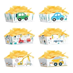 Pudełka papierowe na chipsy auta samochody 3x